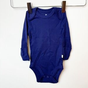 HONEST Baby Clothing | Navy Blue Long Sleeve Organic Cotton Onesie